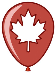 Red balloon with a Canadian maple leaf symbol for Canada Day celebration