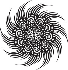 Symmetrical Black Tribal Ring Pattern Tattoo Design Vector