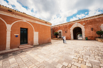 Corfu, Greece. Panoramic view on historic buildings and Old Town as seen from old Venetian fortress...