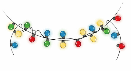 christmas tree decorations Christmas Light Garland Vector | Festive Holiday Bulb Decoration Design