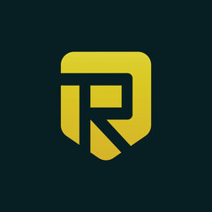 Stunning golden R logo design on dark background for modern brand identity and professional design