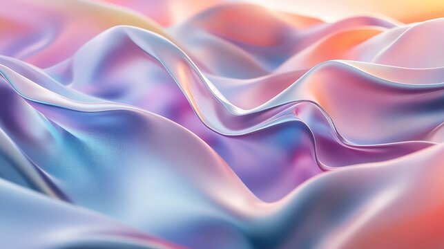 Iridescent liquid flowing fabric pastel holographic abstract background