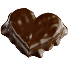 Melted Heart Chocolate 3D Icon