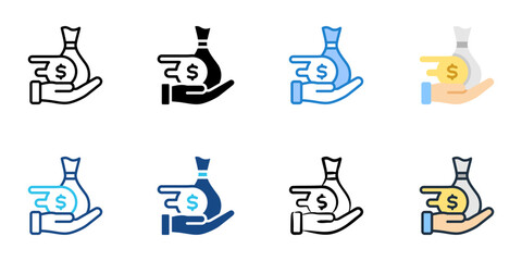 Mortgage prepayment icon set multiple style collection 
