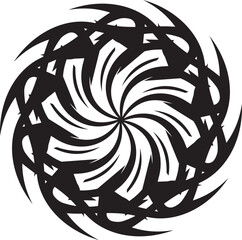 Black Abstract Swirling Tribal Star Tattoo Vector Design