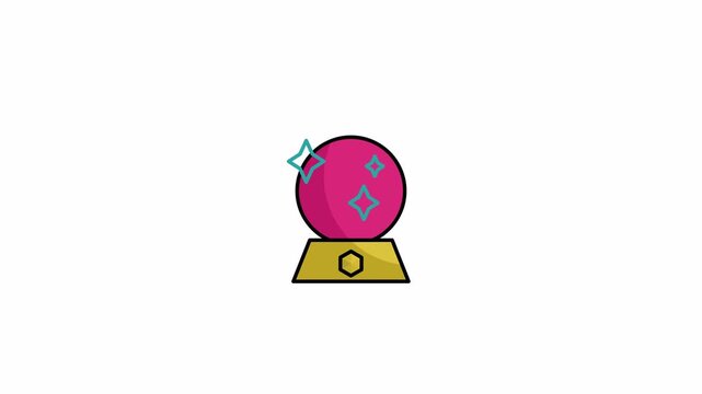 crystal ball of witch icon animation 4k