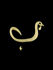 Wishbone poultry.Wishbone on a dark background