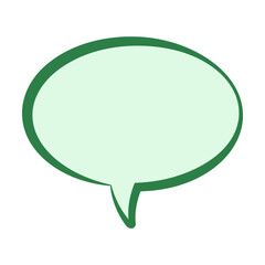 緑色の吹き出しのシンプルなイラスト