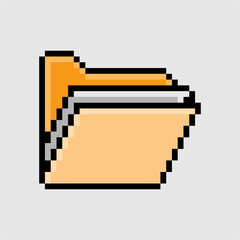 Pixel File Folder Icon in Simple Retro Office Organization Style