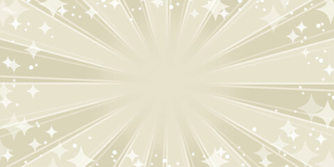光線と白い星のキラキラ背景／華やかな抽象ライトデザイン（横）| ベクター素材 バナー コピースペース カード ウェブ