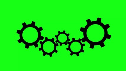 graphic info graphic template animated gear shape, rotating gear circuit, 4k looping green screen process sequence
