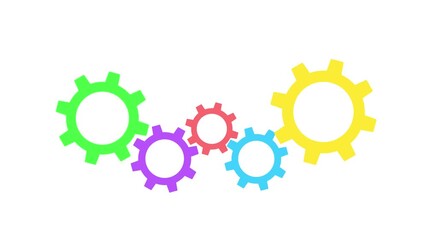 graphic info graphic template animated gear shape, rotating gear circuit, 4k looping green screen process sequence