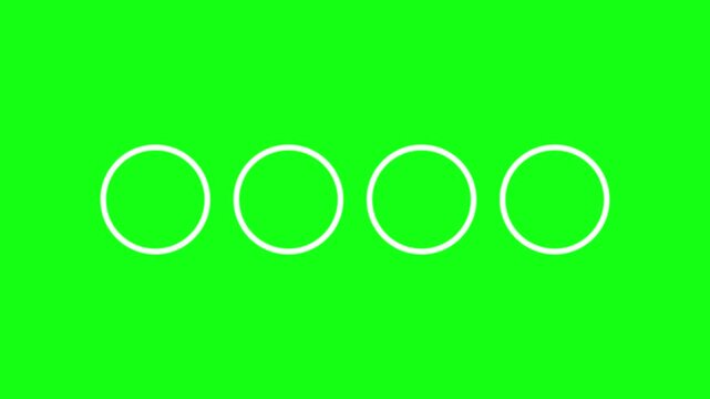 Animated 4-step infographic template 4k video sequence selection. Animated blank diagram visualization. Blank design elements for process layouts. Motion graphics. Green screen.