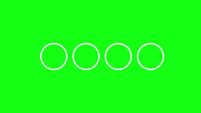 Animated 4-step infographic template 4k video sequence selection. Animated blank diagram visualization. Blank design elements for process layouts. Motion graphics. Green screen.