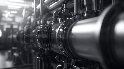 Industrial machinery producing power in a modern factory