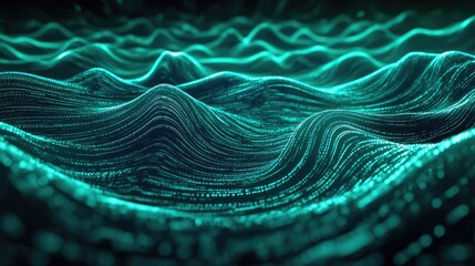 Digital wave surface representing data flow and technology