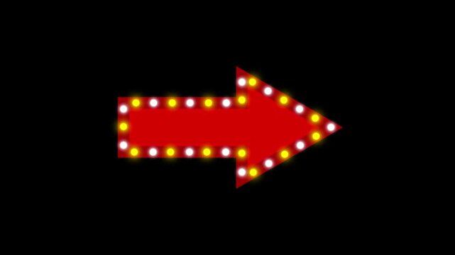 Panah iklan lampu Retro lightbox billboard template,animasi Arrow banner advertising, promotion and sale signs 4k croma looping