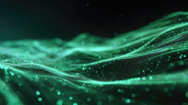 Digital waves creating futuristic data network background