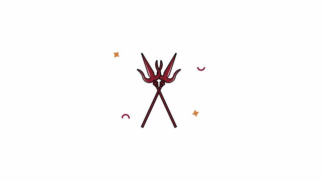 fantasy trident icon animation 4K