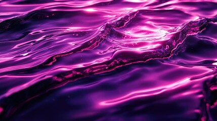 Purple liquid surface with neon pink waves rippling