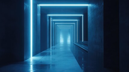 Fototapeta premium Futuristic illuminated tunnel creating a digital pathway concept