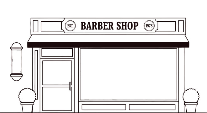 Classic barbershop facade offers traditional grooming services today