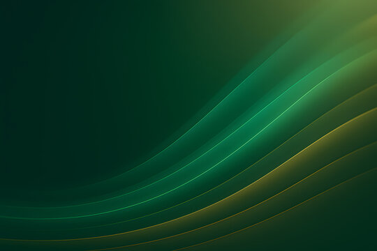 Elegant Green Abstract Wave Background with Soft Gradients and Golden Accents
