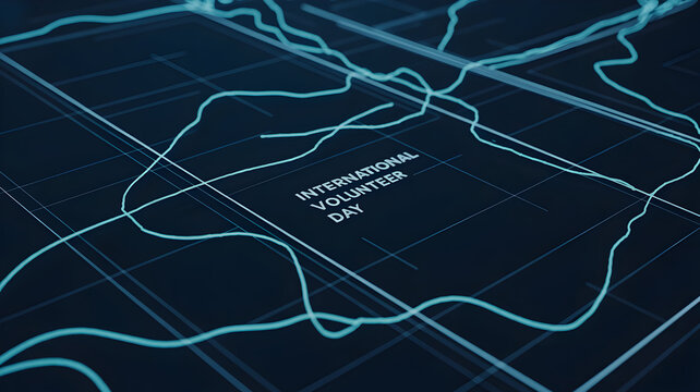 Celebrating International Volunteer Day with abstract network connections and global outreach