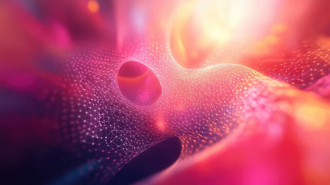 Abstract connected dots forming a vibrant digital network