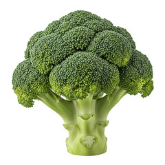 Fresh Green Broccoli Floret Isolated on Transparent Background