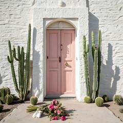 Retro vintage scene showcasing a pastel pin, soft hues.