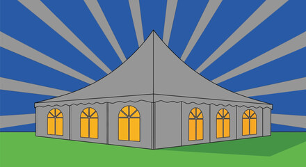 Rent a party tent for outdoor events and celebrations, bright backdrop