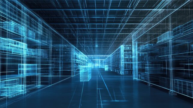 Digital warehouse managing smart logistics and data network