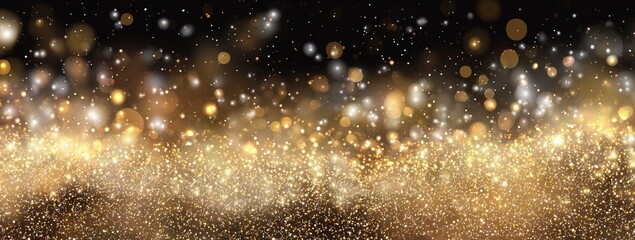 Golden Glitter Shimmering Lights Background
