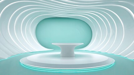Obraz premium Abstract modern minimalist white display podium