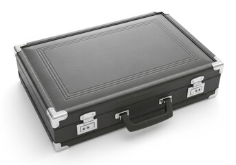 Classic black briefcase with metal accents for professional use and travel