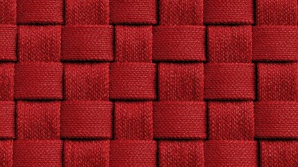 赤い編み込み模様のテクスチャー