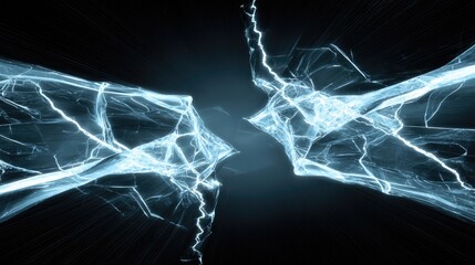 tectonic. Glowing crystal tectonic plates collide, sending fractal shockwaves in slow motion. STEM education sheets, lab safety posters, designed for biotech research communications.