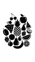 Fruit and berry medley in a clean round silhouette.