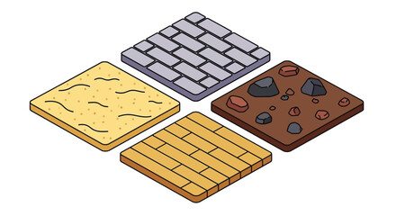 Four different floor types perfect for design projects or presentations