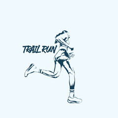 trail running marathon logo vector image