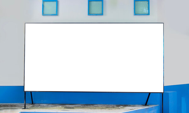 Empty sign advertising mock-up banner at outside a building - Powered by Adobe