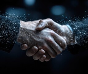 Strategic partnership agreement signing corporate office professional interaction modern environment close-up view business collaboration