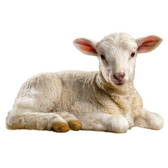 Obraz premium Lamb animal resting young, representing innocence and spring