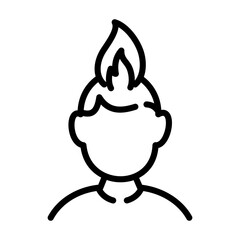 Mental health line icon. Anger Illustration.