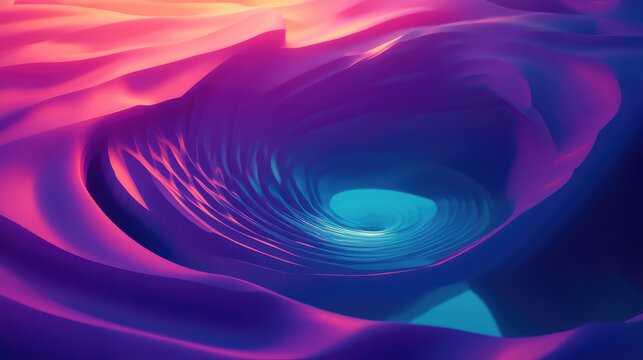 Abstract flowing neon vortex creating colorful surreal background