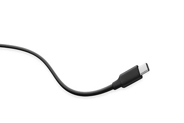 Curved USB Type-C Charging Cable Isolated on White
