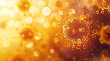 Coronavirus attacking human cells causing disease pandemic