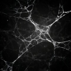 Naklejka premium close up of a spiderweb texture on black