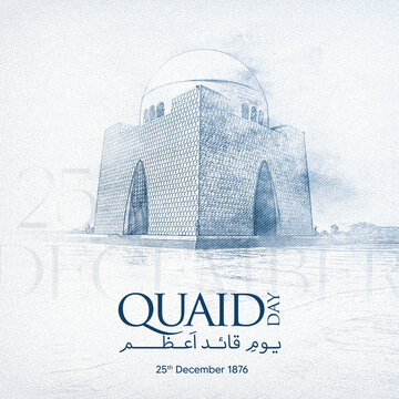 Quaid e Azam  25th December Quaid Day. Translation: Quaid e Azam Muhammad Ali Jinnah 25th December, 1876